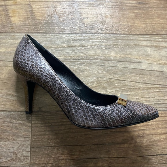 NWB FENDI Rare Vintage Snakeskin Thin Kitten Heel Formal Shoes - Picture 2 of 10